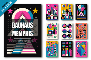 Abstract geometric Bauhaus,Memphis03, a Decorative Illustration by KENO Mascots