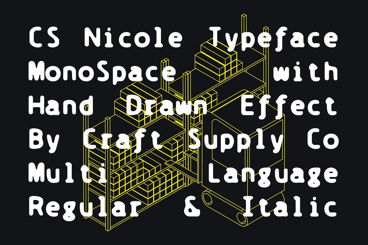 CS Nicole Mono Drawn, a Serif Font by Craft Supply Co. (Photo 3 of 8)
