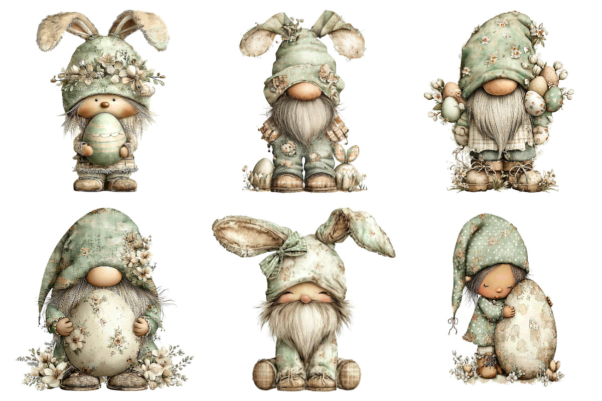 Whimsical Easter Gnome Clipart, an Illustration by designcity5 (Photo 3 of 5)