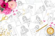 Coloring Book 12 Girls, a Person Illustration by GlamArtZhanna (Thumbnail 1 of 4)