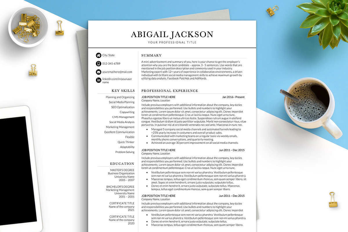 Minimal Clean Resume Template Word, a Resume Template by BestResumes.Co (Photo 1 of 8)