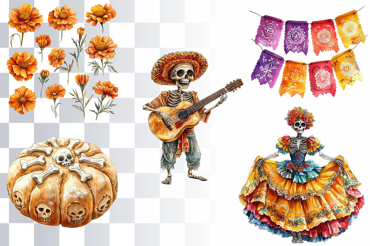 17 Dia de los Muertos Illustrations, a Seasonal Illustration by Loony Dream Designs (Photo 2 of 5)