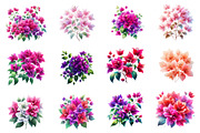 Bougainvillea Flowers Clipart Bundle, an Illustration by Dream Creation (Thumbnail 2 of 5)