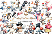 Funny Australian Bird Clipart, an Illustration by Watercolor design (Thumbnail 1 of 5)