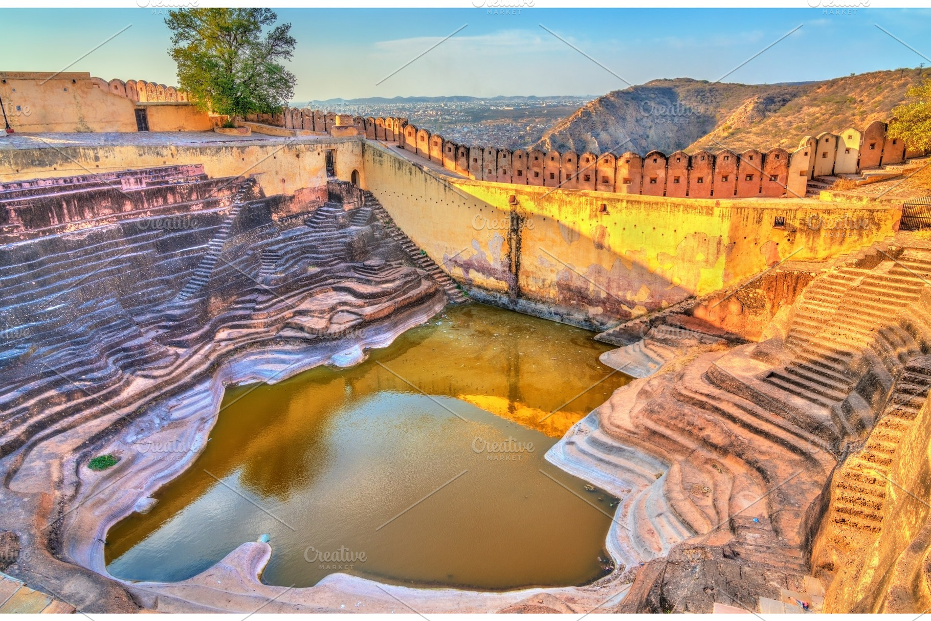 Step well of Nahargarh Fort in Jaipur - Rajasthan, India, an Architecture Photo by Leonid Andronov