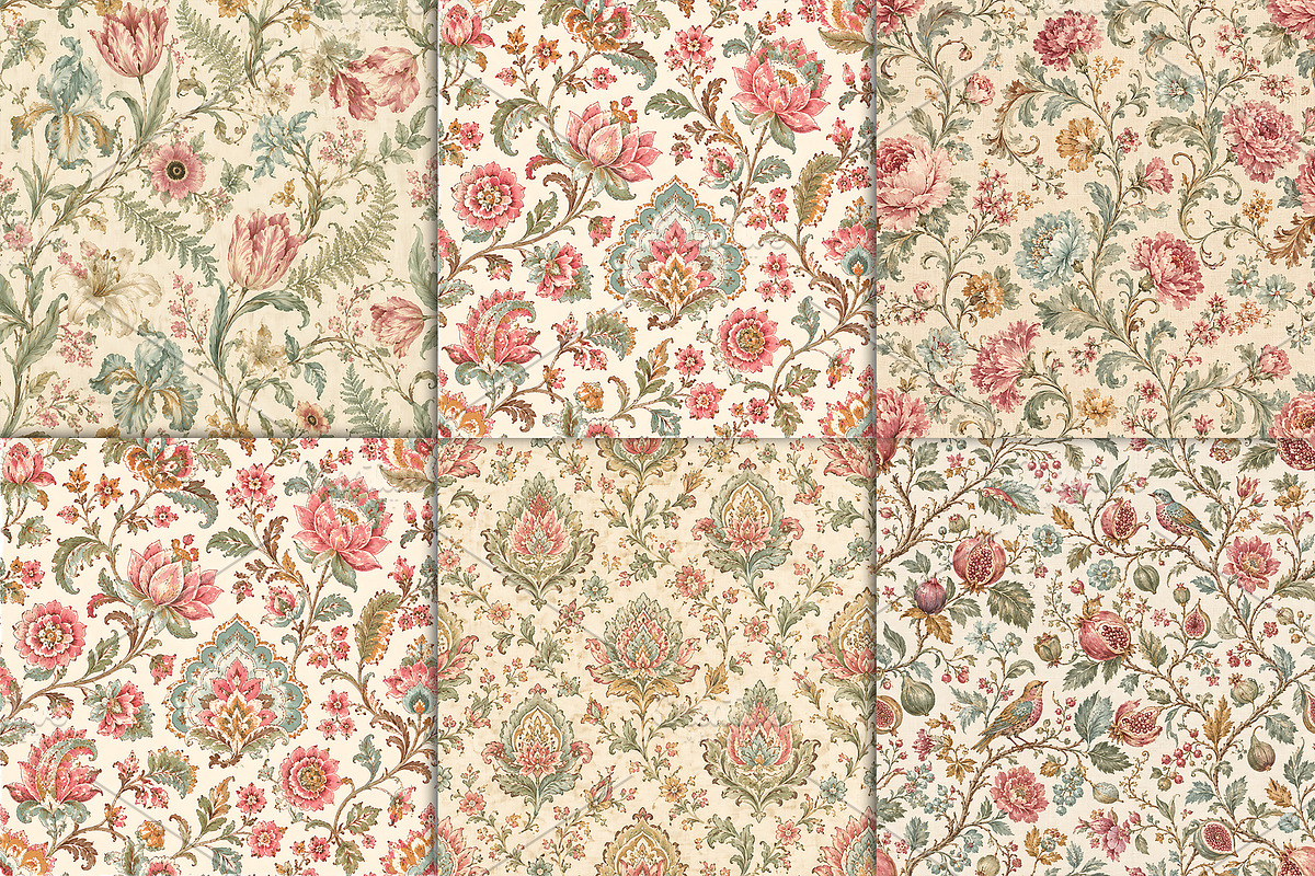 Antique Floral Damask Patterns, a Pattern Graphic by Artonix (Photo 4 of 5)