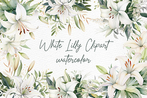 White Lily Flowers Clipart