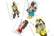 Stylish girls in summer clothes., an Object Illustration by Vitaliy Grin (Thumbnail 3 of 3)