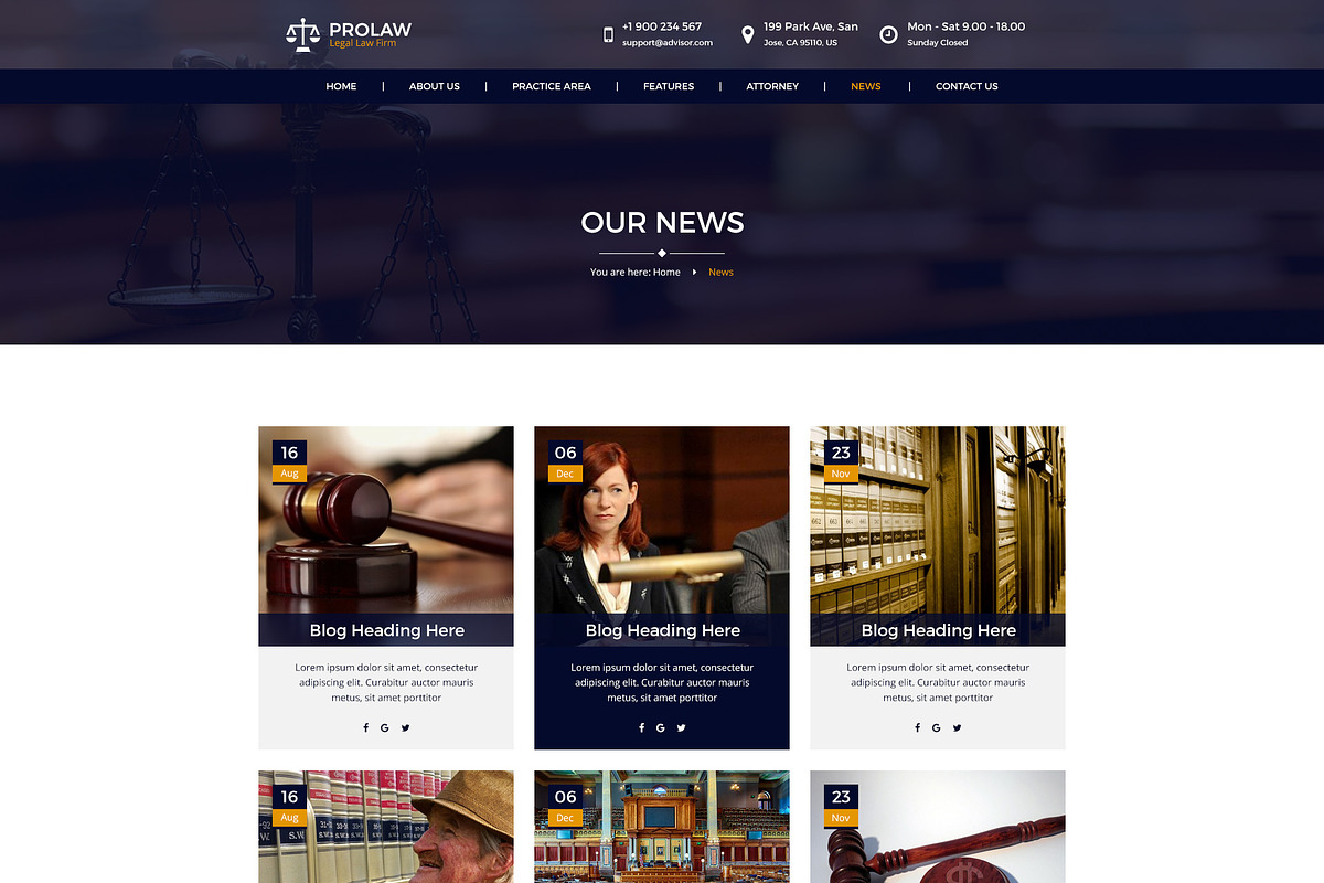 Prolaw legal law firm psd template, a Websites & App Template by mine-tech (Photo 6 of 11)