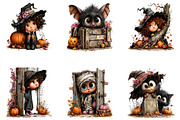 Peeking Halloween Clipart Bundle, a Seasonal Illustration by CreationArt (Thumbnail 4 of 6)
