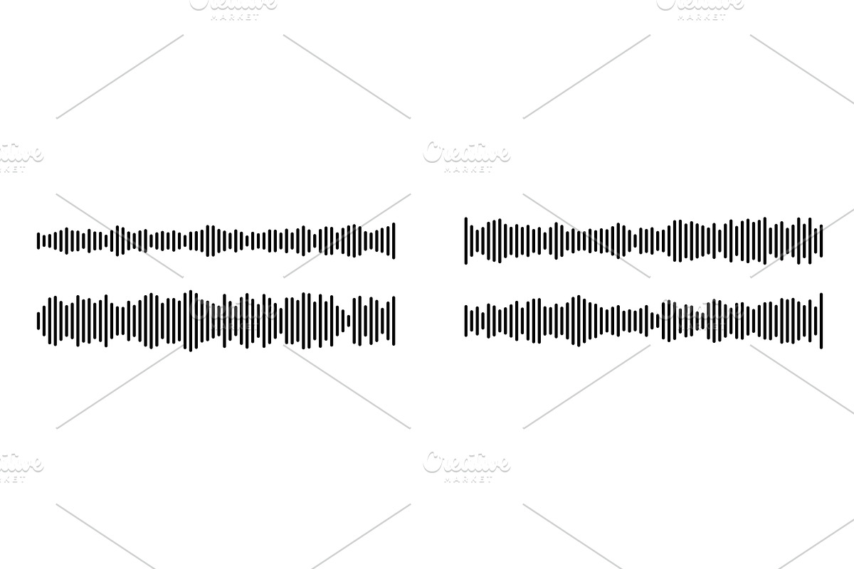 Sound wave vector icon set with, an Object Illustration by YuliiaOsadcha