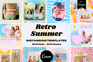 Retro Summer Instagram Templates