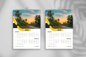 2024 wall calendar design template, a Stationery Template by Tanmoy Topu