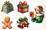 Watercolor Classic Christmas Clipart, an Illustration by Libby Wishes (Thumbnail 8 of 9)