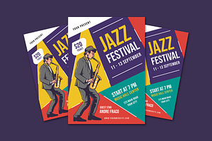 Modern Jazz Festival Flyer, a Flyer Template by Jiwstudio