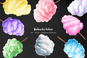 Watercolor rainbow cotton candy set, a Food Illustration by Art and Funny (Thumbnail 3 of 3)