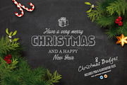 Christmas Chalk Badges + Background, an Illustration by Imagination Area (Thumbnail 1 of 5)