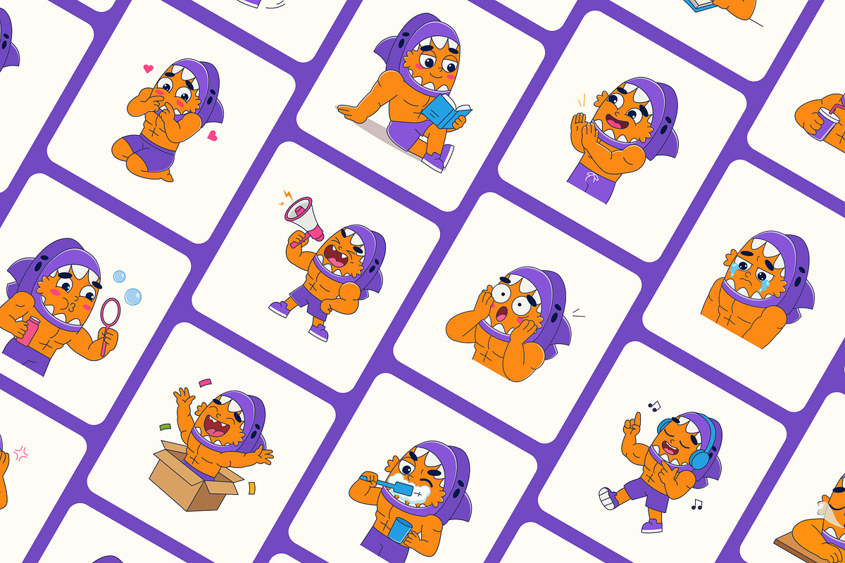 35 Animated Shark Vector Icons, an Emoji Icon by Creative Stall (Photo 3 of 4)