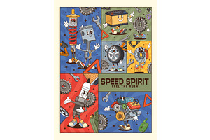 Vehicle car spare part characters, an Object Illustration by Buch&Bee