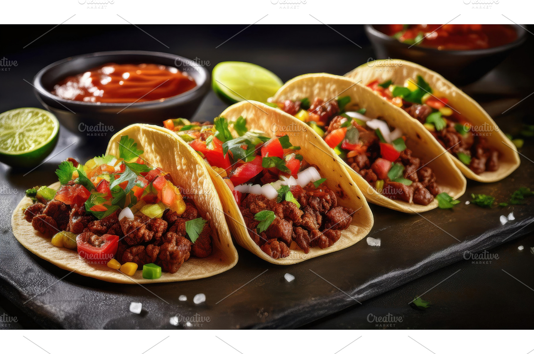 A close-up of delicious tacos with, a Food & Drink Photo by Igor Tichonow