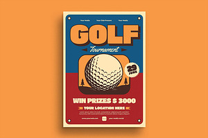 Retro Golf Tournament Flyer, a Flyer Template by megarez