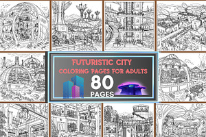 80 Sci-Fi Coloring Pages Bundle