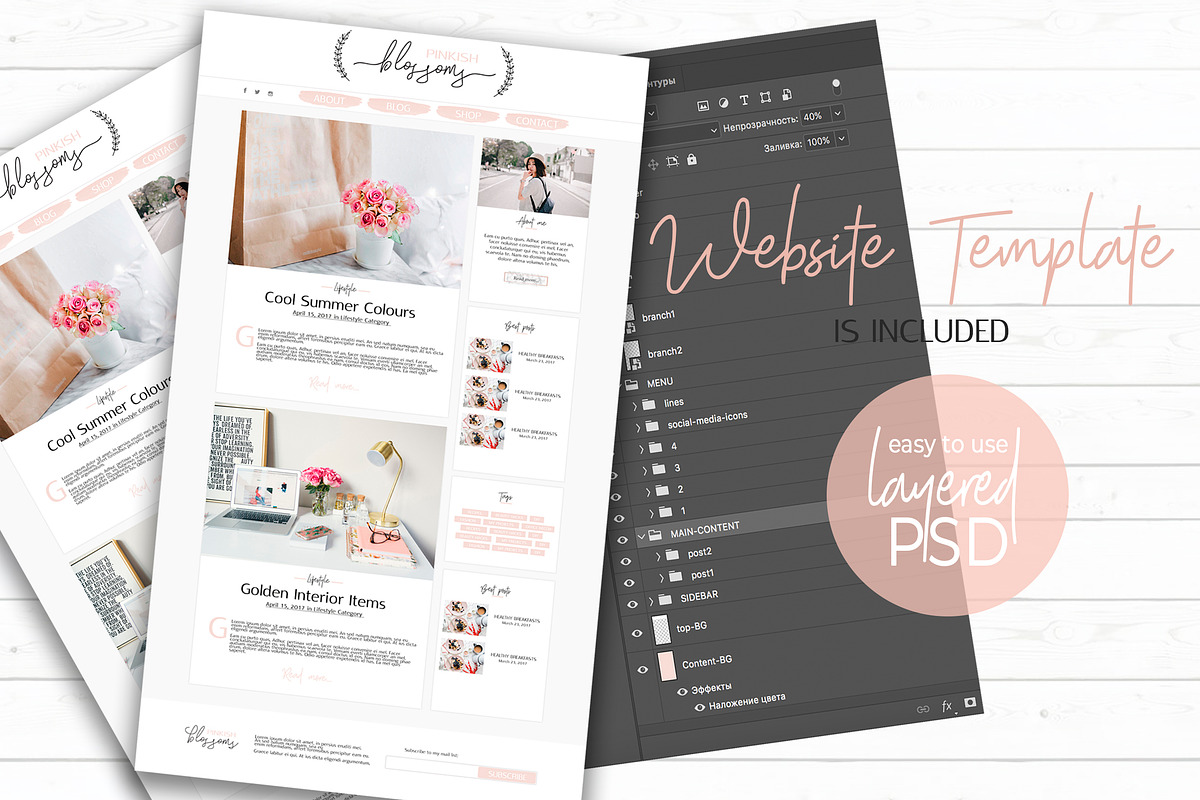 SALE! Web Design Kit for Bloggers, a Templates & Theme by SwitzerShop (Photo 5 of 19)