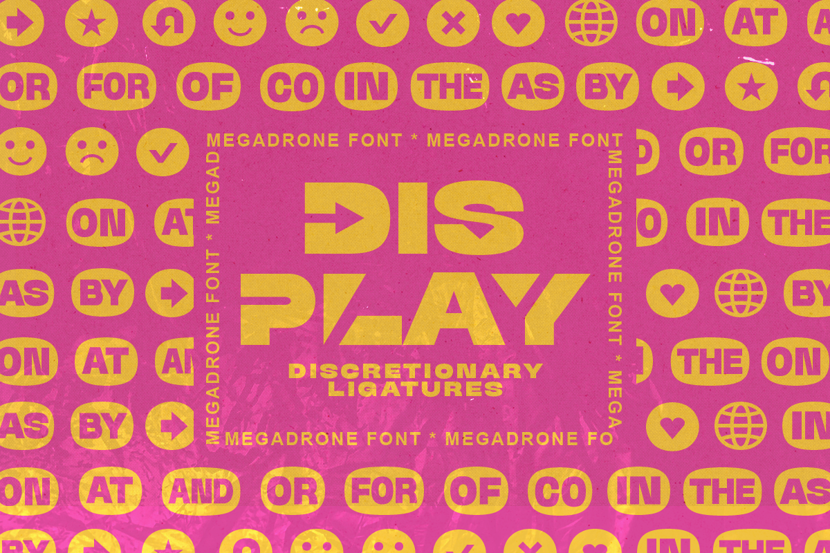 Mega Drone - Black Display Font, a Font by Sarid Ezra (Photo 9 of 12)