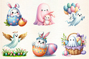 Cute Easter Ghost Clipart, an Illustration by DreamArtGraphic (Thumbnail 4 of 4)