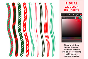 Candy Cane Procreate Brush Set