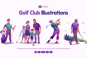 Golf Club Vector Illustration, a Duotone Icon by Vectors Market