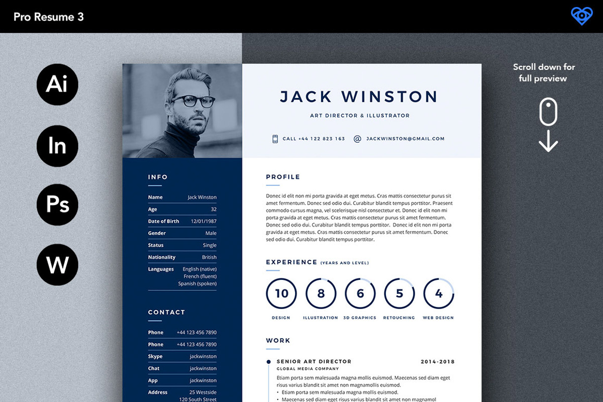 PRO Resume Bundle - Save 60%, a Resume Template by ikono.me (Photo 7 of 7)