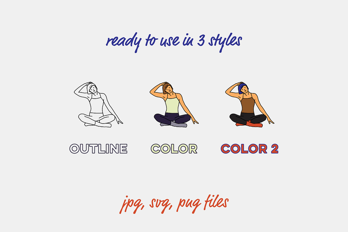 55 Stretching Poses, an Illustration by pkahraman (Photo 2 of 4)