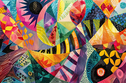 A lively abstract painting filled wi, a Photo by Iftikhar Alam
