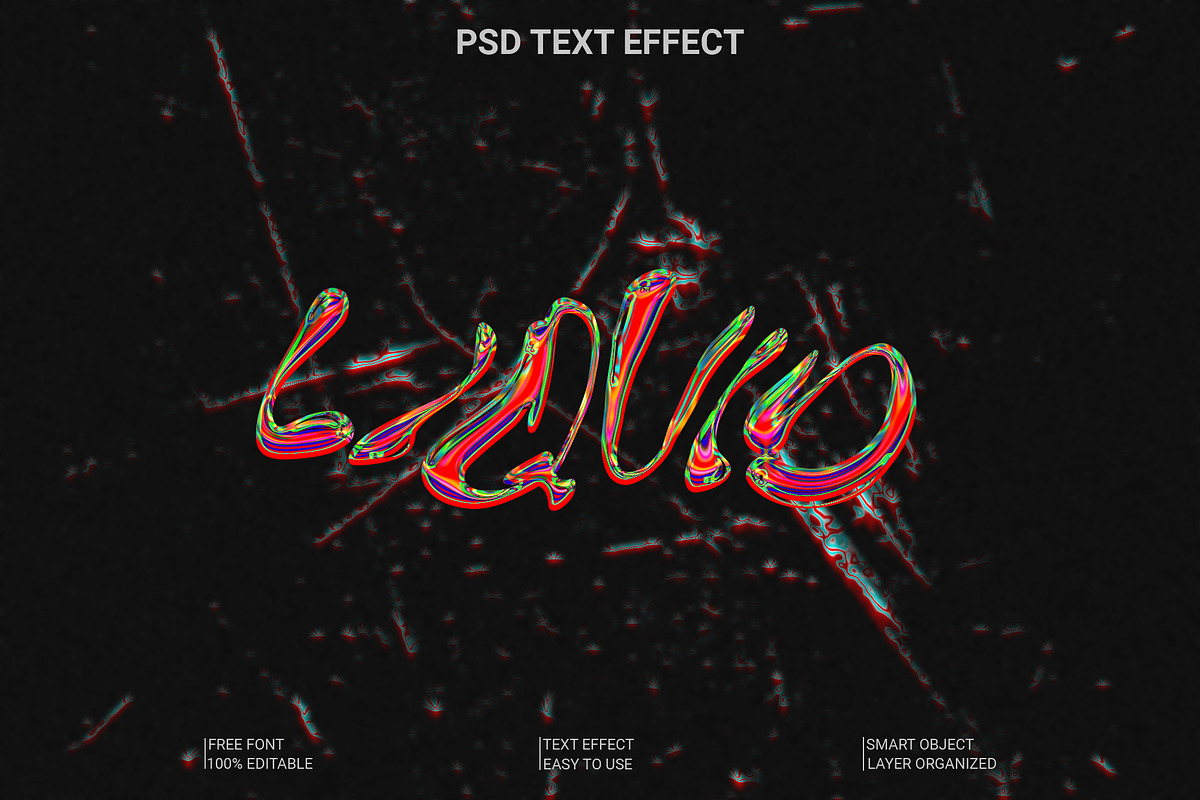 Chromatic Text Effect PSD, a Layer Style Add-On by Imamul001