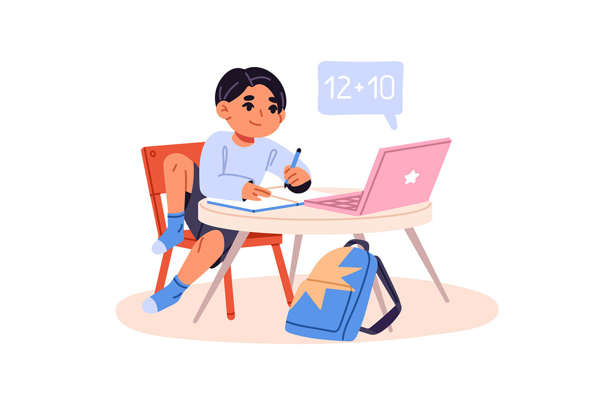 Happy, cute kids with gadgets set, a Person Illustration by PaperTrident (Photo 4 of 7)