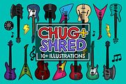 Chug and Shred Guitar Vector Pack, an Object Illustration by Vectory by BSC (Thumbnail 1 of 2)