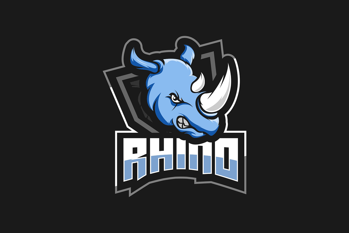 Rhino Mascot Sport Logo Vector, a Branding & Logo Template by Jhon.aburame