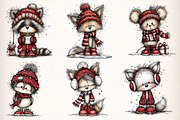 Whimsical Winter Clipart Bundle, an Illustration by Dream Creation (Thumbnail 4 of 7)