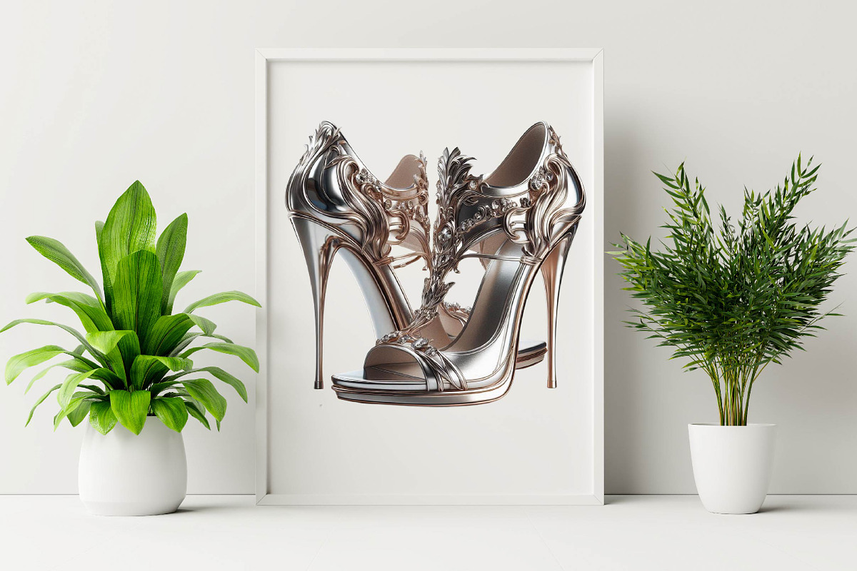 Silver Luxury Heels  Sublimation Cl, an Illustration by SVGArt (Photo 4 of 8)