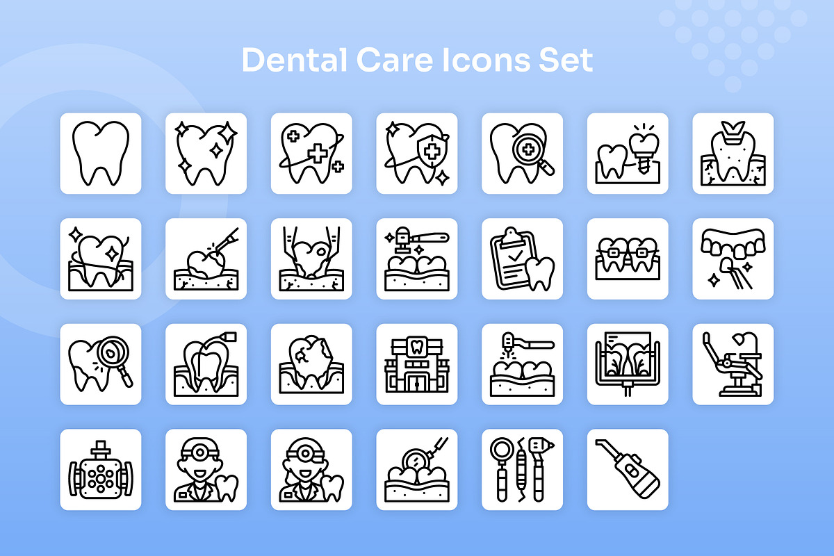 Dental Care Icons Set - Line, an Outline Icon by Kmg Design (Photo 2 of 2)