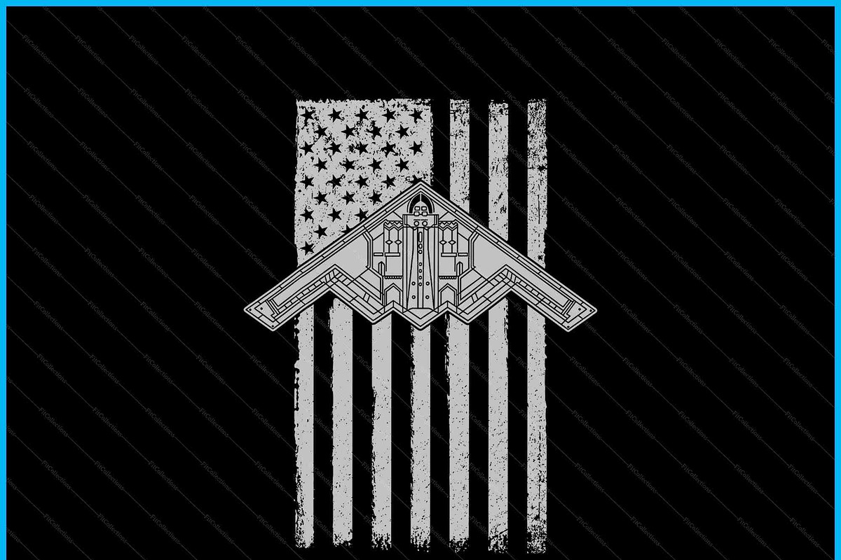 Military Airplane American Flag B2, an Object Graphic by Creativeusart (Photo 2 of 4)