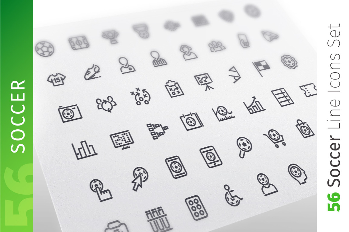 Soccer Line Icons Set, an Outline Icon by Voysla's Shop (Photo 1 of 4)