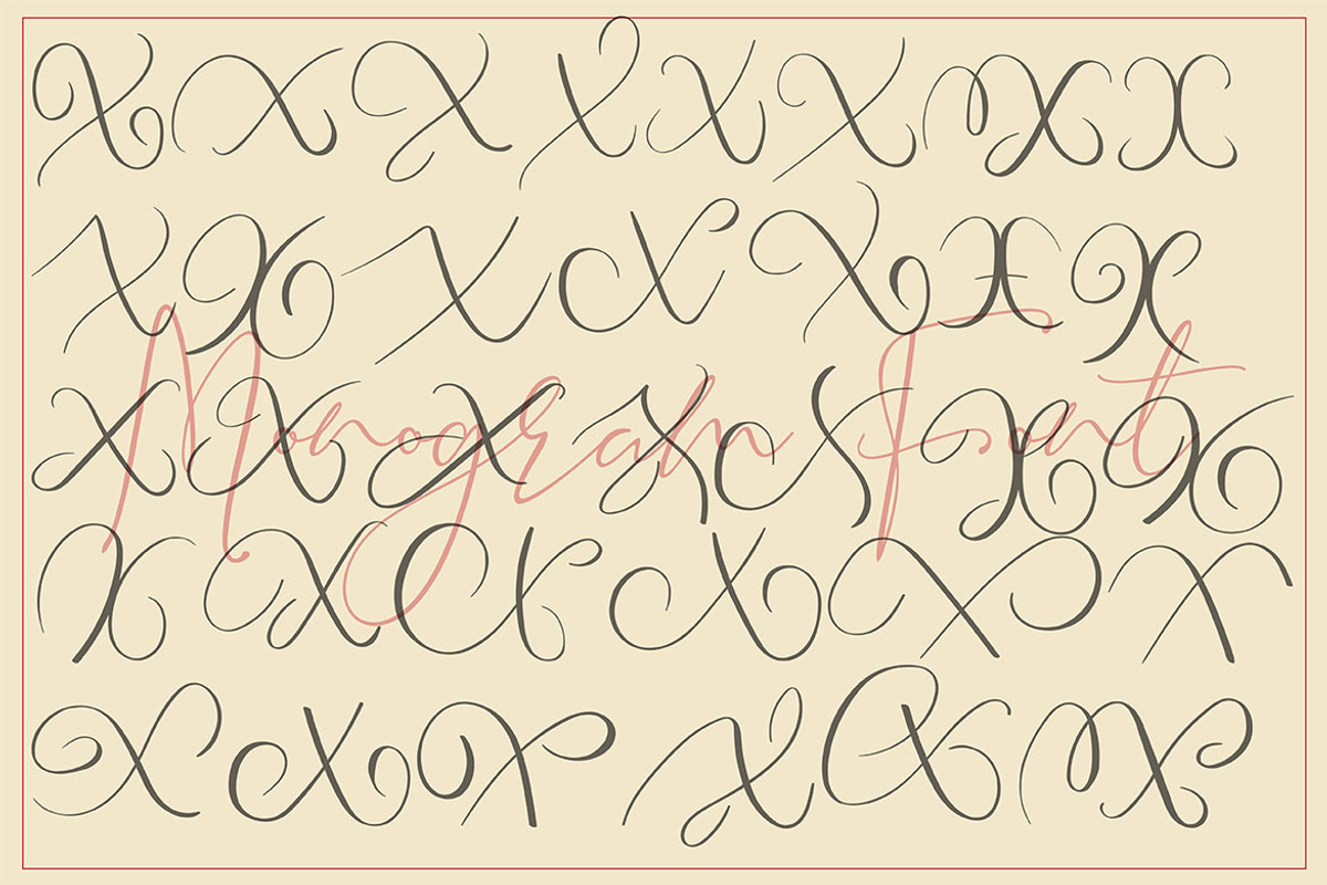 MONOGRAMS BUNDLE A to Z, a Script Font by AMINMARIO (Photo 32 of 37)