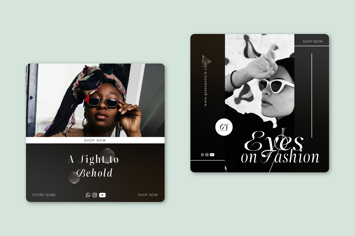 Eye Wear // Fashion Social Media Kit, a Social Media Template by SecondBrain Store (Photo 5 of 9)