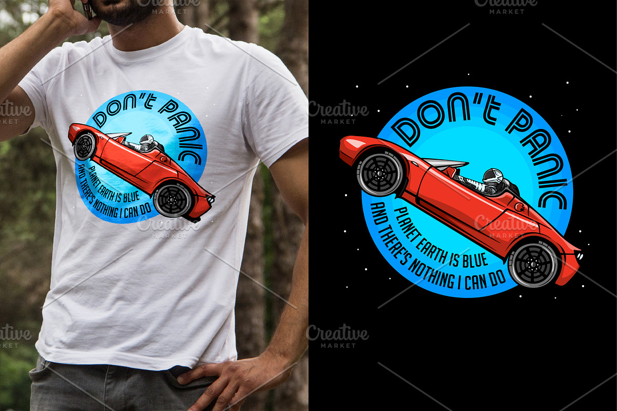 Spaceman t-shirt print! DON'T PANIC, an Illustration by VioSilent (Photo 2 of 5)