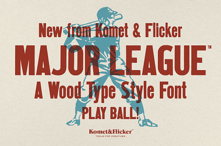 Major League - A Wood Type Font