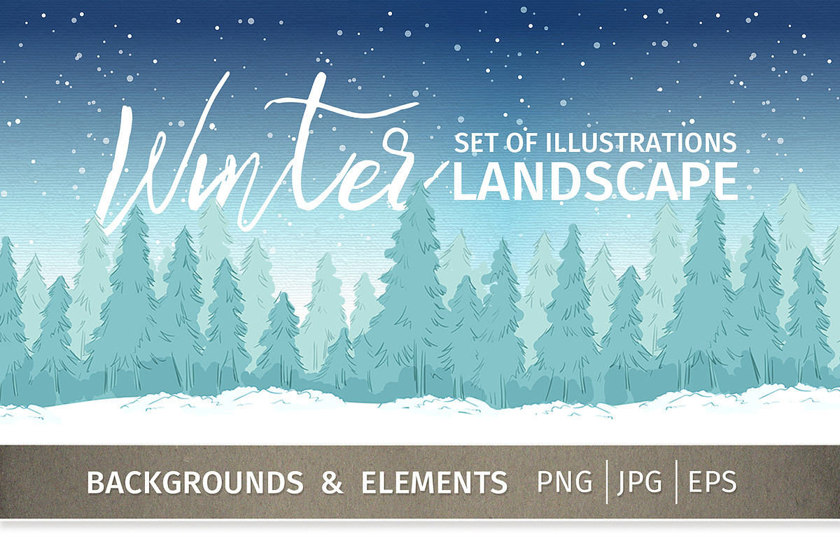 Winter forest landscape, a Texture Illustration by LeiaSW (Photo 1 of 4)