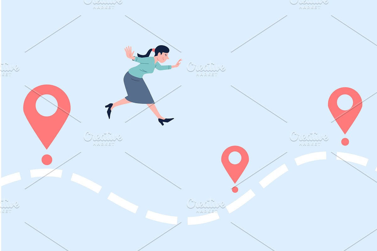 Businesswoman project way. Female, a Person Illustration by LadadikArt