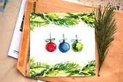 Watercolor Christmas decorations, a Decorative Illustration by Olesya Morokhovets (Thumbnail 4 of 10)